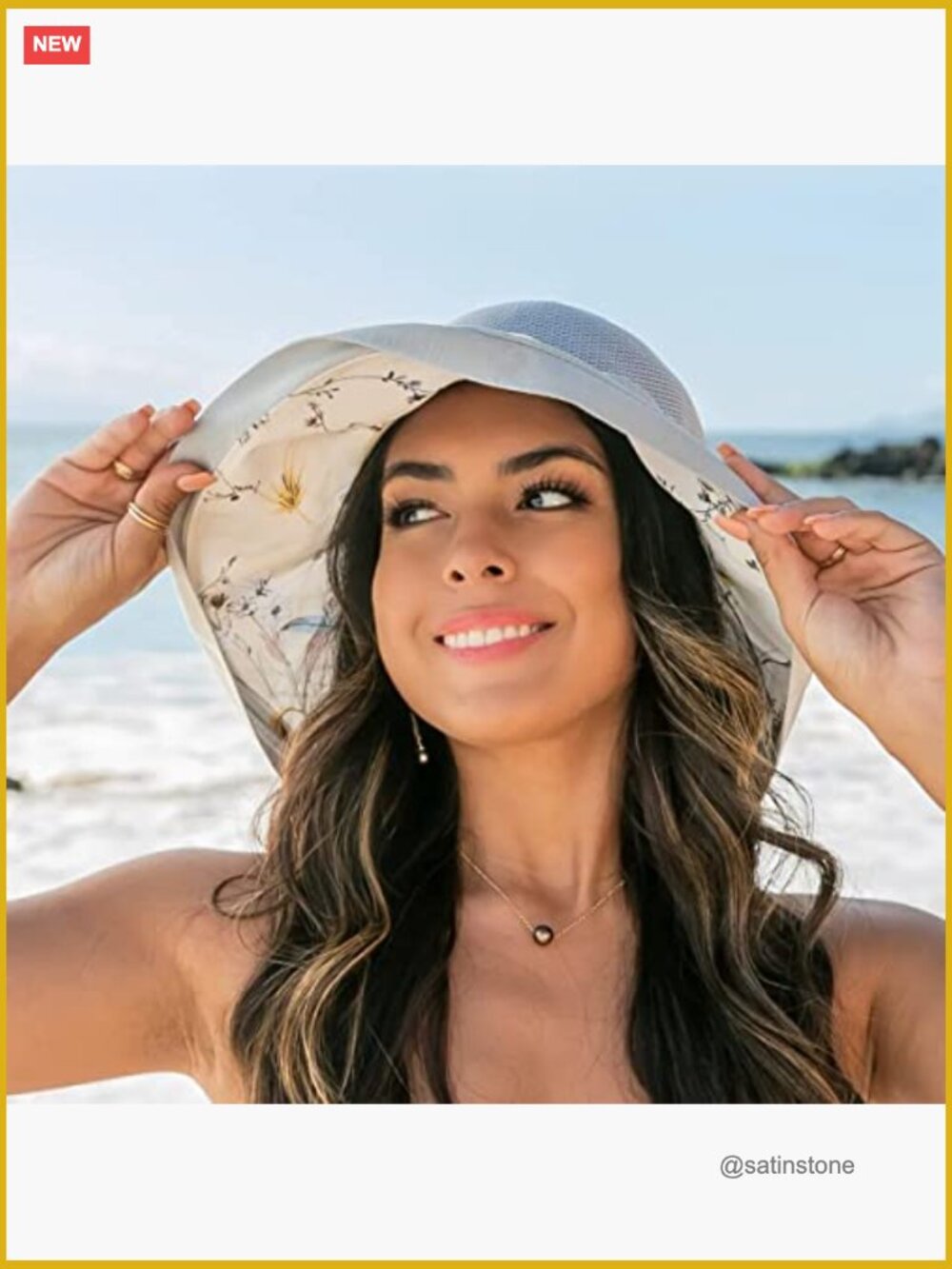 Women's Wide Brim Bucket Sun Hat UPF50+ UV Protection Packable Foldable Travel - Picture 3 of 7